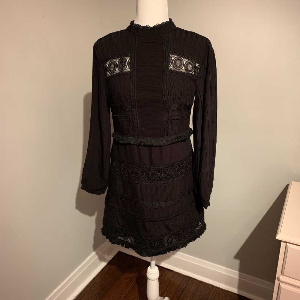 Topshop Black Long Sleeve Dress